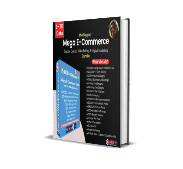 the biggest Mega e-commerce graphic design video editing and digital marketing bundle