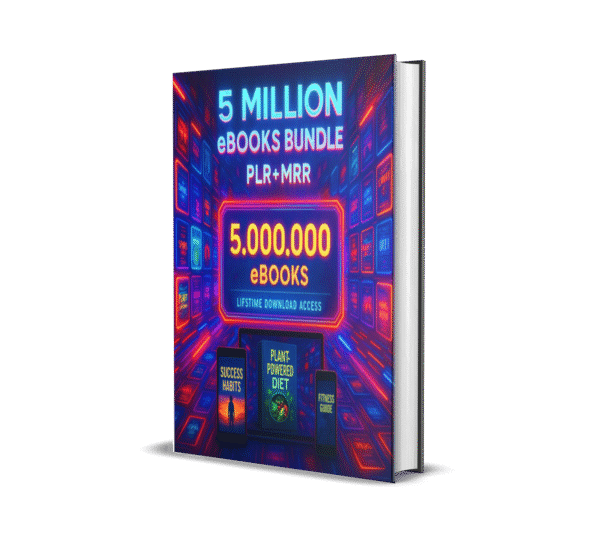 5 Million eBooks Mega Bundle Plr Mrr, Resellable Ebooks, Plr Ebooks Passive Income, Financial Ebooks